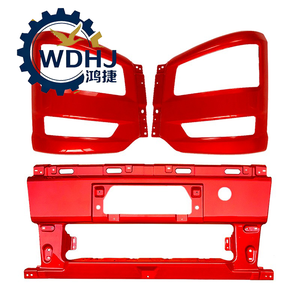 Original flammenrotes Mittelteil-Sto&szlig;stangensystem f&uuml;r FAW J6P LKW-Fahrerhaus, Karosserieteile, Zubeh&ouml;r, Frontabdeckung f&uuml;r Howo Jiefang-Modelle, komplettes Sortiment an Sto&szlig;stangen